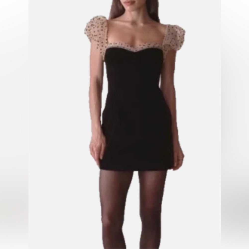 NWT Camila Coelho black velvet dress